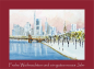 Preview: Weihnachtskarte Frankfurt am Main-rot
