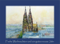 Preview: Weihnachtskarte Kölner Dom-blau