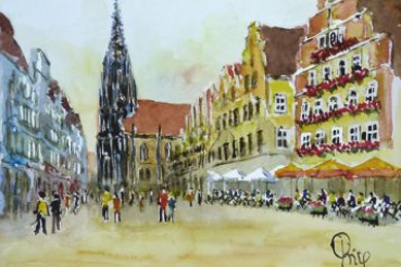 Münster - Prinzipalmarkt - Blick auf die Lambertikirche