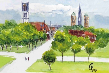 Münster - Blick auf Park