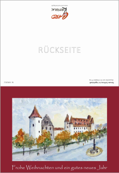 Preview: Weihnachtskarte Ingolstadt-Neues Schloss - rot