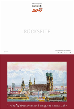 Preview: Weihnachtskarte München-Frauenkirche-rot