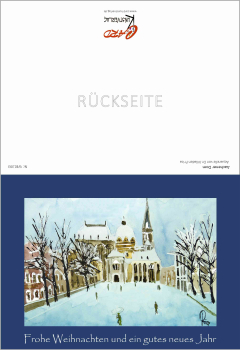 Preview: Weihnachtskarte Aachener Dom-blau