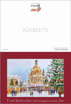 Preview: Weihnachtskarte Dresden-rot