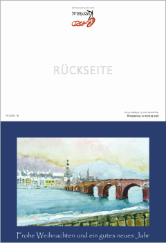 Preview: Weihnachtskarte Heidelberg-Alte Brücke-blau