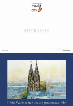 Preview: Weihnachtskarte Kölner Dom-blau