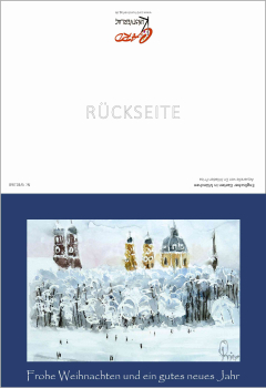 Preview: Weihnachtskarte München-Englischer Garten im Winter-blau