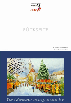 Preview: Weihnachtskarte Stuttgart-blau