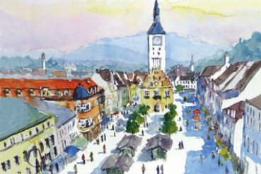 Deggendorf - Blick auf Stadtplatz