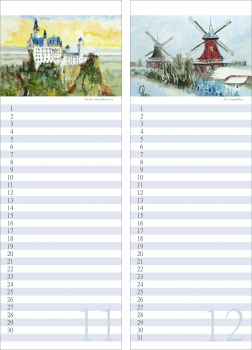 Geburtstagskalender Aquarell Impressionen