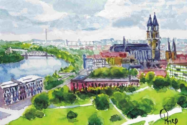 Magdeburg - Blick auf Elbe