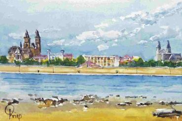 Magdeburg - Blick über die Elbe