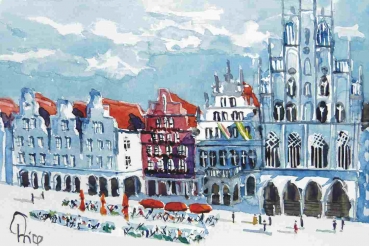 Münster - Prinzipalmarkt und Rathaus