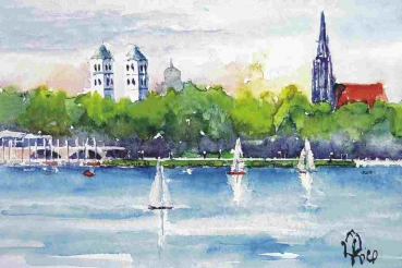 Münster - Blick über die Aasee