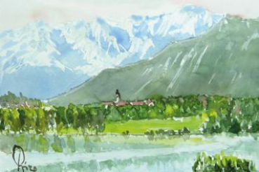 Murnau am Staffelsee mit Alpenblick