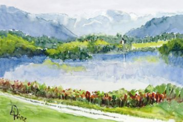 Staffelsee mit Alpenblick