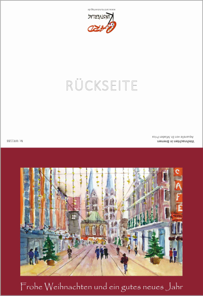 Weihnachtskarte Bremen-rot