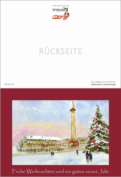 Weihnachtskarte Darmstadt-rot