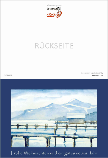 Weihnachtskarte Am Chiemsee-blau