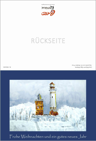 Weihnachtskarte Kap Arkona-blau