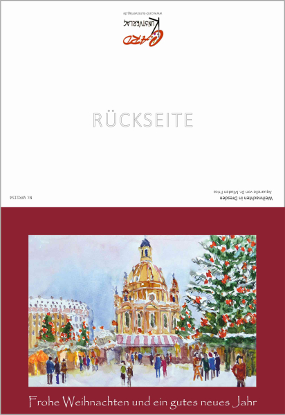 Weihnachtskarte Dresden-rot
