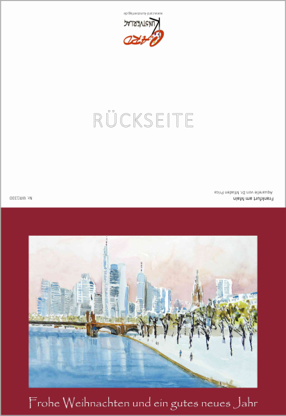 Weihnachtskarte Frankfurt am Main-rot