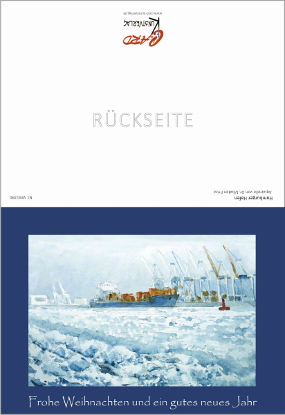Weihnachtskarte Hamburger Hafen-blau
