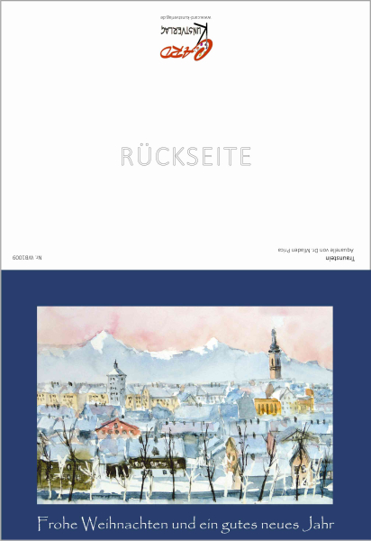 Weihnachtskarte Traunstein-blau