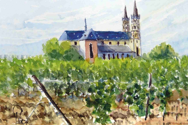 Worms - Liebfrauenkirche mit Weinberg