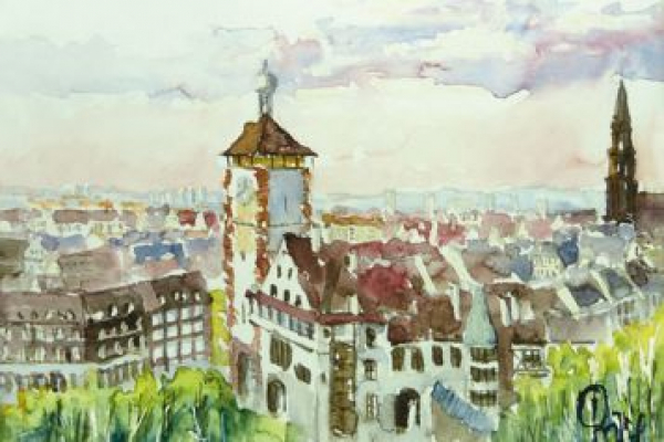 Freiburg - Blick auf Schwabentor