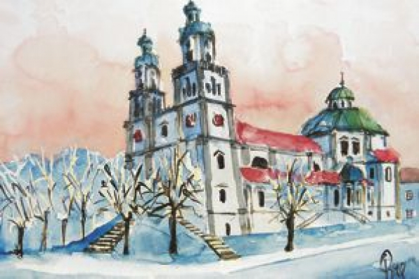 Kempten - St. Lorenz Basilika im Winter