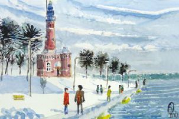 Leuchtturm Holtenau im Winter