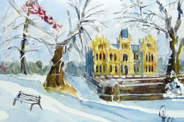 Schloss Evenburg im Winter
