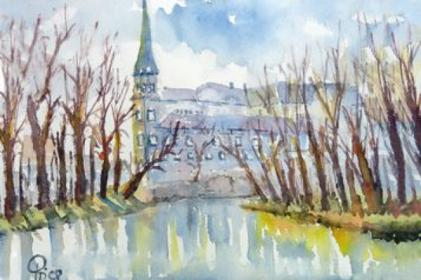 Schloss Pertenstein bei Traunreut im Winter