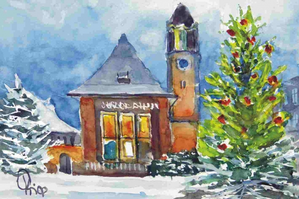 Worms - Lutherkirche im Winter