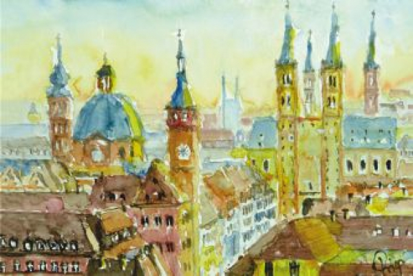 Würzburg - Kiliansdom und Rathaus